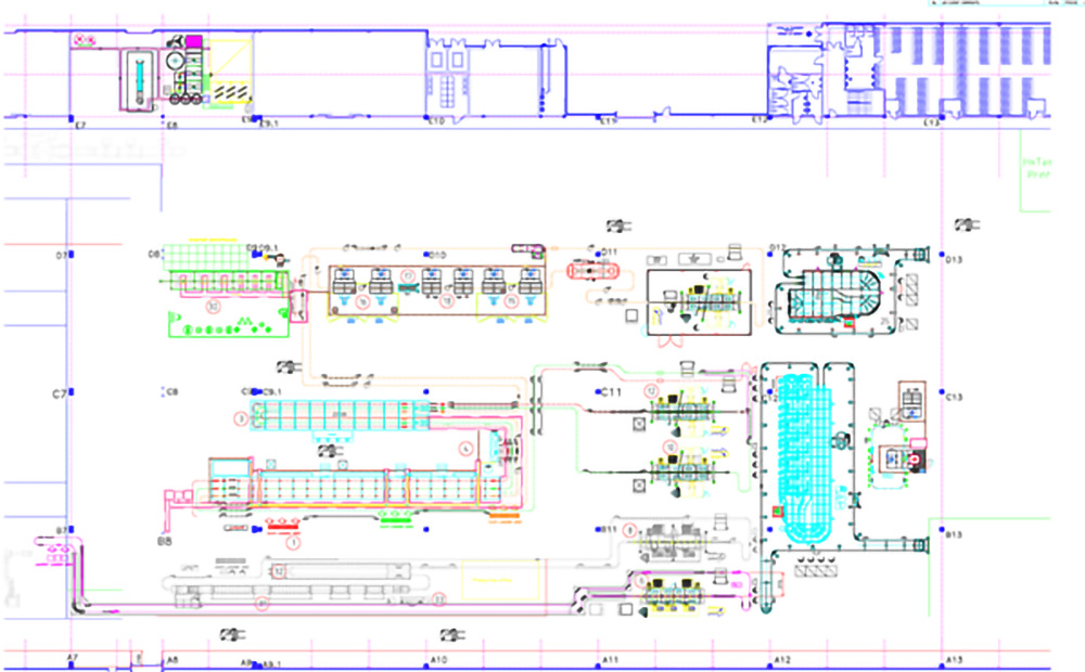 layout enameling plant gas cooker